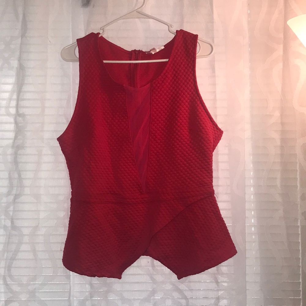 Vibrant pink peplum tank top